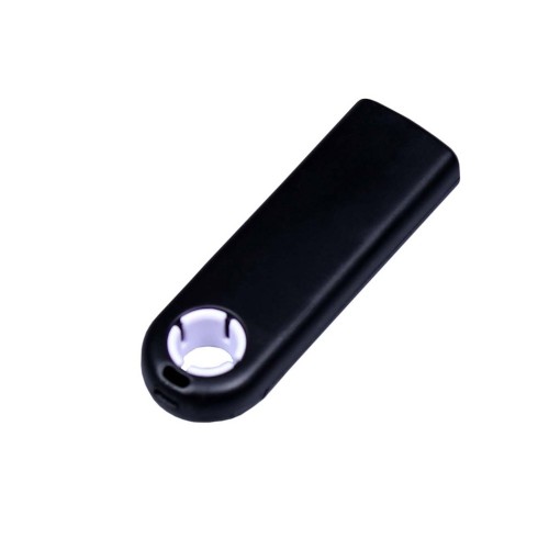 USB-флешка промо на 4 Гб прямоугольной формы, выдвижной механизм, белый