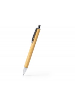 Ручка шариковая TUCUMA с корпусом из бамбука, бежевый/серебристый