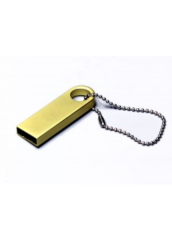 USB 2.0-флешка на 512 Мбайт с мини чипом и круглым отверстием, золотистый