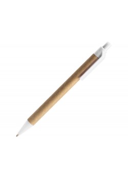 Ручка шариковая ALDER из переработанного картона, натуральный/белый