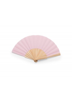 Веер CALESA с деревянными вставками и тканью из полиэстера, светло-розовый