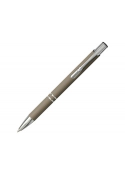 Шариковая кнопочная ручка Moneta с матовым антискользящим покрытием, темно-серый