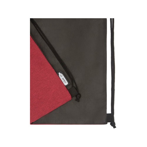 Рюкзак со шнурком Ross из переработанного ПЭТ, heather dark red