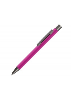 Ручка шариковая UMA STRAIGHT GUM soft-touch, с зеркальной гравировкой, розовый