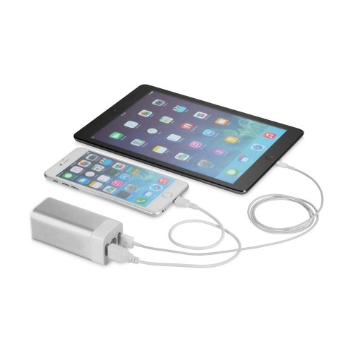 Портативное зарядное устройство Mega Volt, серебристый/белый