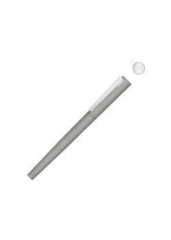 Ручка металлическая роллер Brush R GUM soft-touch с зеркальной гравировкой, серый