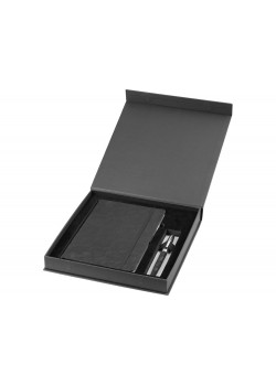 Подарочный набор Lace из блокнота формата A5 и ручки, черный