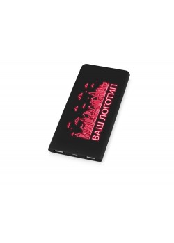 Портативное зарядное устройство с красной подсветкой логотипа Faros, soft-touch, 4000 mAh