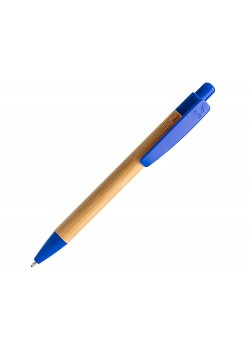 Ручка шариковая GILDON, бамбук, натуральный/королевский синий