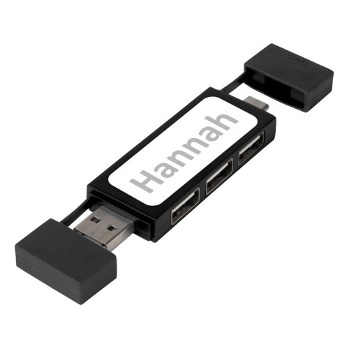 Mulan Двойной USB 2.0-хаб, черный