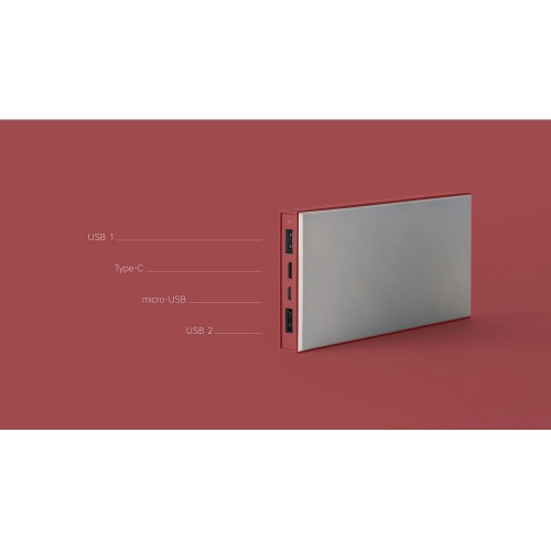 Внешний аккумулятор Rombica NEO ARIA Claret, 10 000 мАч, Soft-touch, PD, QCharge, Type-C, бордовый