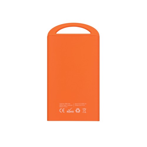 Портативное зарядное устройство Shine с зеркальной гравировкой, 4000 mAh, оранжевый