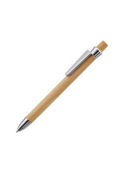 Ручка шариковая деревянная BEECH, черный, 1 мм, светло-коричневый