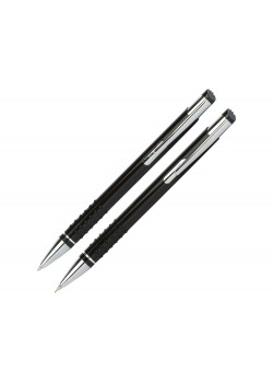 Набор Онтарио: ручка шариковая, карандаш механический, черный/серебристый