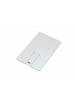 USB-флешка на 64 ГБ в виде металлической карты, с раскладным чипом, серебро