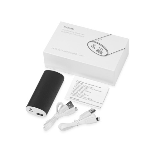 Портативное зарядное устройство Квазар, 4400 mAh, черный