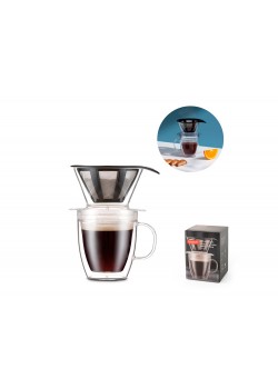POUR OVER. Coffe filter and isothermal mug, прозрачный