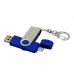 Флешка с поворотным механизмом, c дополнительным разъемом Micro USB, 16 Гб, синий