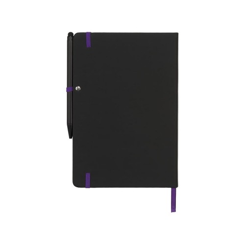 Блокнот Noir Edge среднего размера, черный/пурпурный