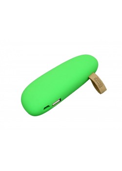 PB_Small_stone Универсальное зарядное устройство power bank в форме камня. 2600MAH. Зеленый