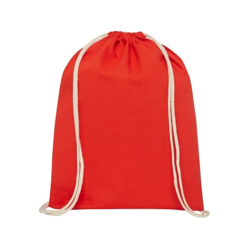Рюкзак со шнурком Tenes из хлопка плотностью 140 г/м2, красный