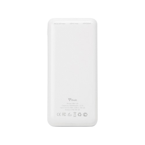 Внешний аккумулятор Evolt Mini-10, 10000 mAh, белый (P)