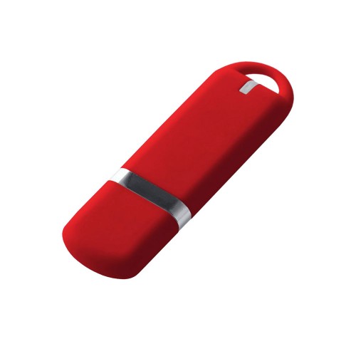 USB-флешка на 16 ГБ с покрытием soft-touch, красный