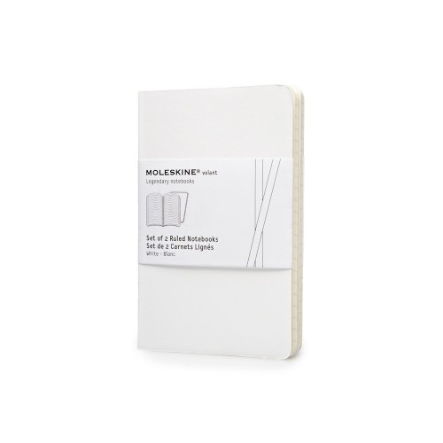 Записная книжка Moleskine Volant (в линейку, 2 шт.), Pocket (9х14см), белый