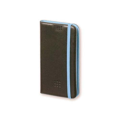 Чехол-книжка универсальный двухцветный, XL, черный/голубой