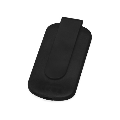 Портативное зарядное устройство Pin на 4000 mAh с большой площадью нанесения и клипом для крепления к одежде или сумке, черный