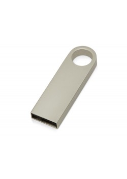 USB-флешка на 64 ГБ с мини чипом, компактный дизайн с круглым отверстием., серебро