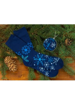 Носки в шаре Снежинка женские, синий