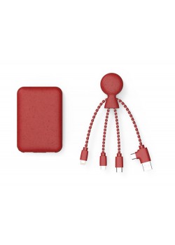 Портативное зарядное устройство BioPack c кабелем Mr. Bio, 5000 mAh, красный