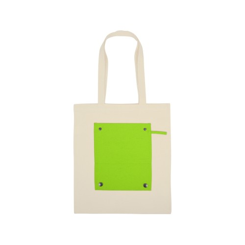 Складная хлопковая сумка для шопинга Gross с карманом, зеленое яблоко
