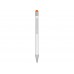 Ручка металлическая шариковая Flowery со стилусом и цветным зеркальным слоем, белый/оранжевый (Р)