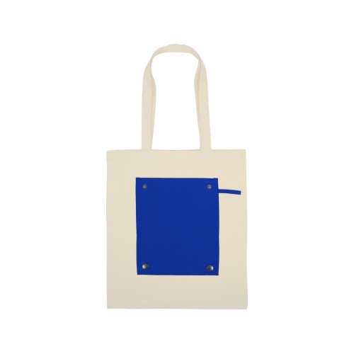 Складная хлопковая сумка для шопинга Gross с карманом, синий