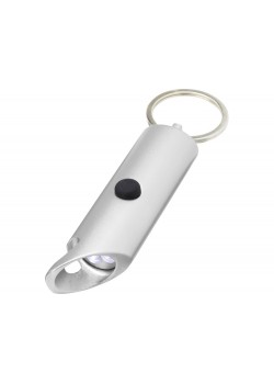 Flare светодиодный фонарик из переработанного алюминия и открывалка для бутылок с брелоком - Серебристый