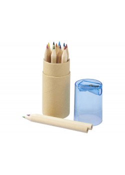 Набор карандашей 12 единиц, натуральный/голубой