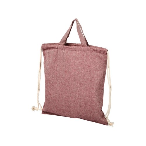 Рюкзак со шнурком Pheebs из 150 г/м2 переработанного хлопка, heather maroon