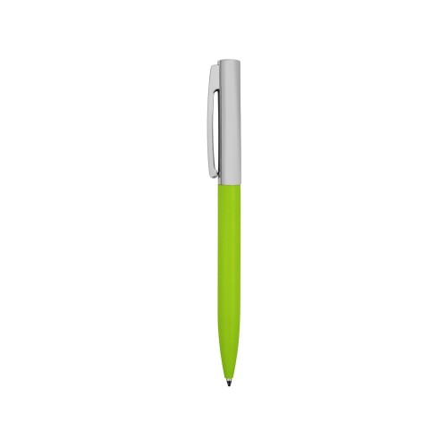 Ручка металлическая soft-touch шариковая Tally с зеркальным слоем, серебристый/зеленый