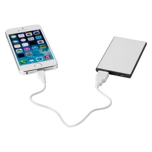 Портативное зарядное устройство Slim Credit Card, черный/белый