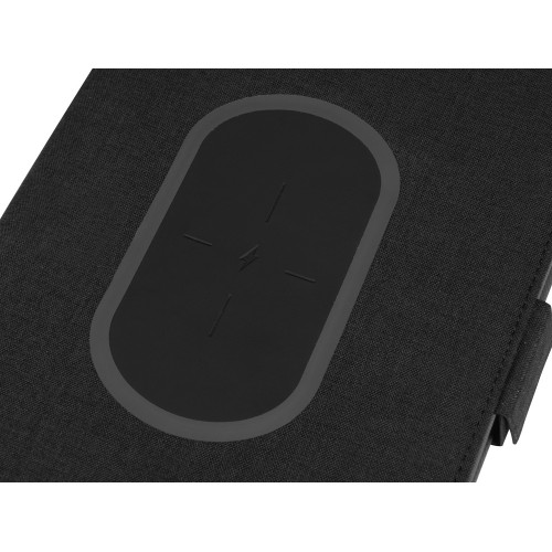 Органайзер с беспроводной зарядкой 5000 mAh Powernote, темно-серый