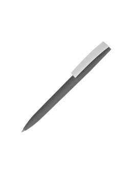Ручка пластиковая soft-touch шариковая Zorro, серый/белый