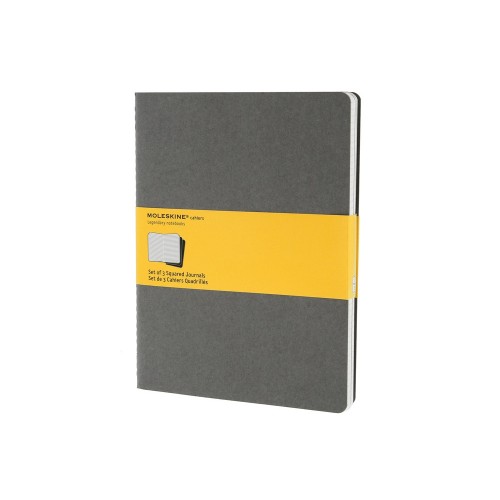 Записная книжка Moleskine Cahier (в клетку, 3 шт.), ХLarge (19х25см), серый