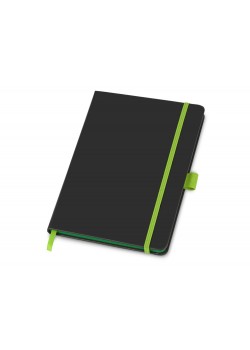Блокнот ColorNote Black, твердая обложка A5, 80 листов, черный с зеленым яблоком