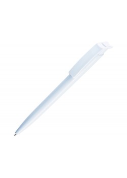 Ручка шариковая пластиковая RECYCLED PET PEN, синий, 1 мм, белый