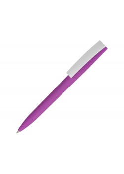 Ручка пластиковая soft-touch шариковая Zorro, фиолетовый/белый