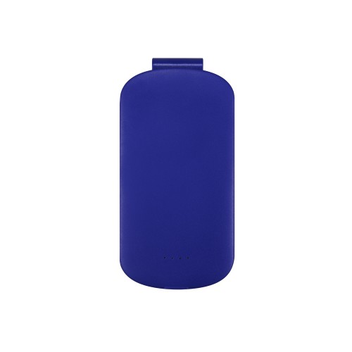 Портативное зарядное устройство Pin на 4000 mAh с большой площадью нанесения и клипом для крепления к одежде или сумке, синий