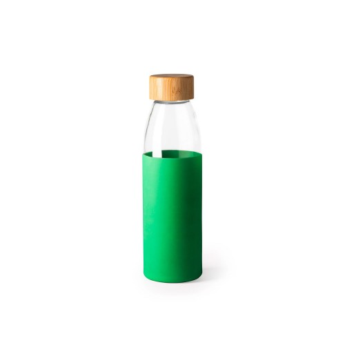 Бутылка стеклянная NAGAMI в силиконовом чехле, 540 мл, прозрачный/папоротник