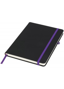 Блокнот Noir среднего размера, черный/пурпурный